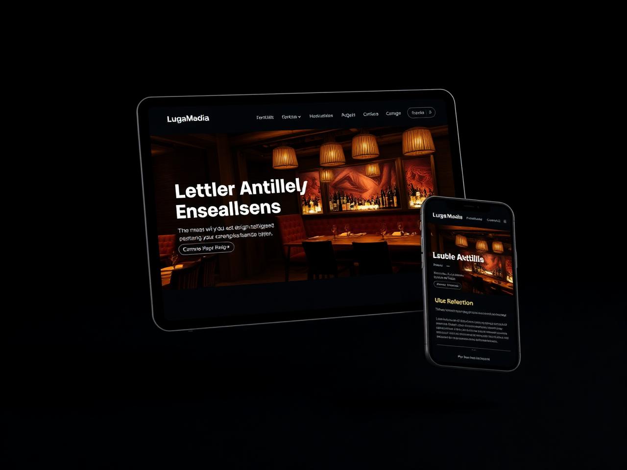 Restaurants website design demonstration project for Ember & Oak